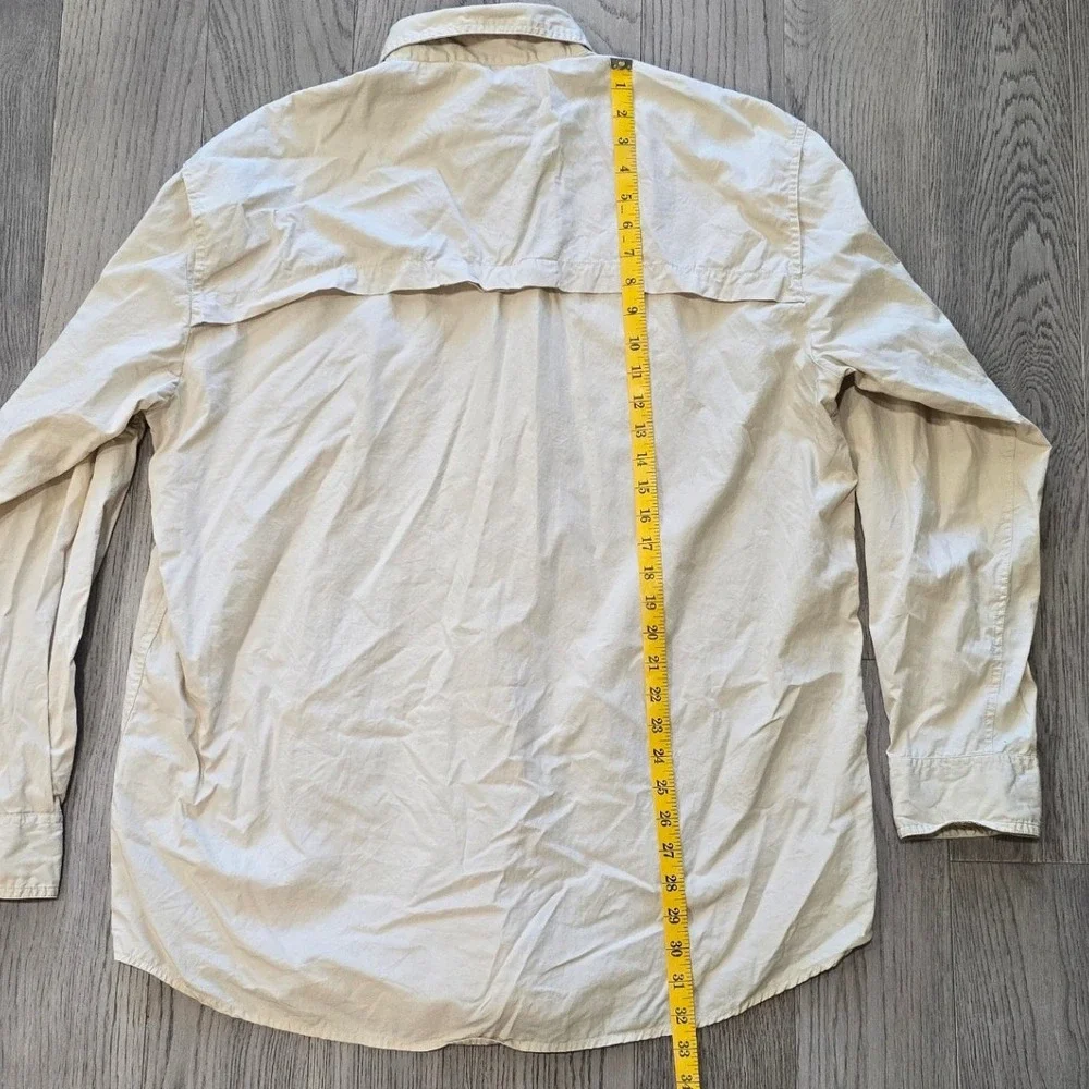 Beretta Long Sleeve Shooting Shirt Tan Mens XL Quilted Shoulder Patch Vented